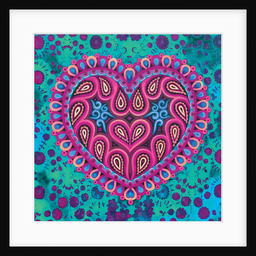 Folk Heart on green, 2016 by Jane Tattersfield