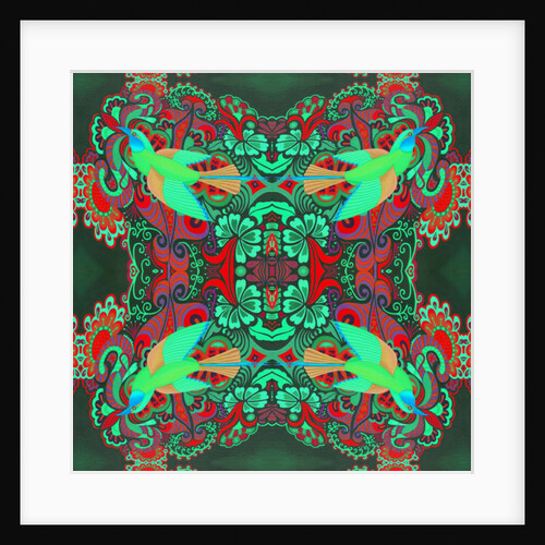 Flying bird pattern green, 2015 by Jane Tattersfield