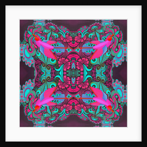 Flying bird pattern maroon, 2015 by Jane Tattersfield