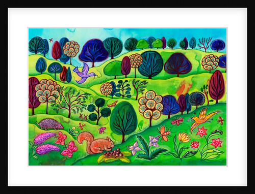 Countryside landscape with squirrel, 2002 by Jane Tattersfield