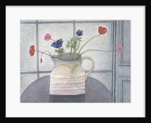 Anemones and Poppies in White Jug, 2008 by Ruth Addinall