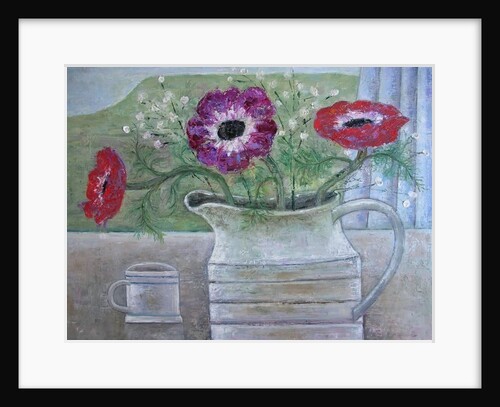 Anemones in White Jug by Ruth Addinall