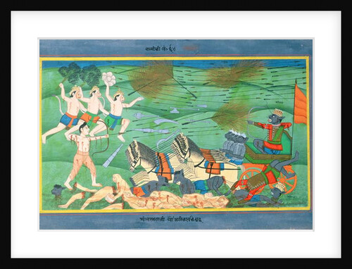 The Battle of Lanka, between Rama and Ravana, King of the Rakshasas by Rajasthani School