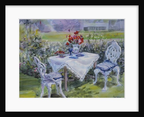 Poppies & white cloth, 1997 by Sue Wales