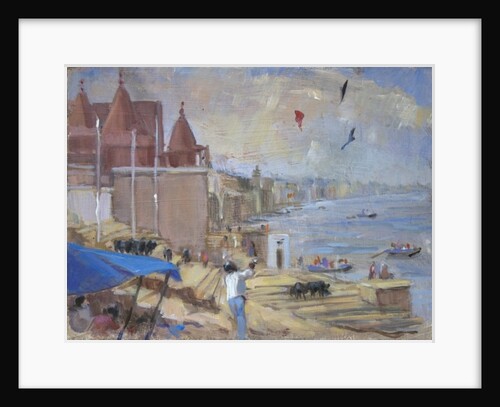 Kite flying at Varanasi, 2012 by Sue Wales