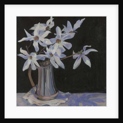 White Magnolias in Silver Jug, 2019 by Sue Wales