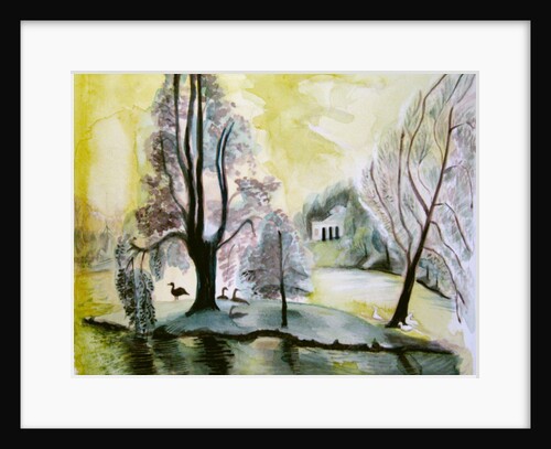 Stourhead, evening lake, 2006 by Mary Kuper