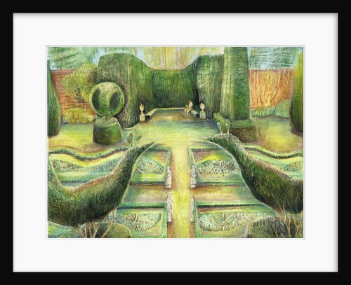 The Long Garden, Cliveden, birds, 2002 by Mary Kuper