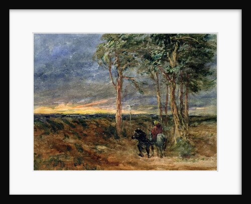 Travellers Approaching a Signpost on a Heath, 1851 by David Cox