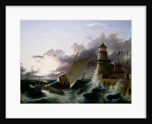 Boat by a Lighthouse, a Squall Going Off by Francis Danby