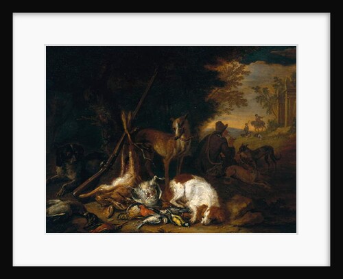 A Hunter with his Dogs by Adriaen de Gryef