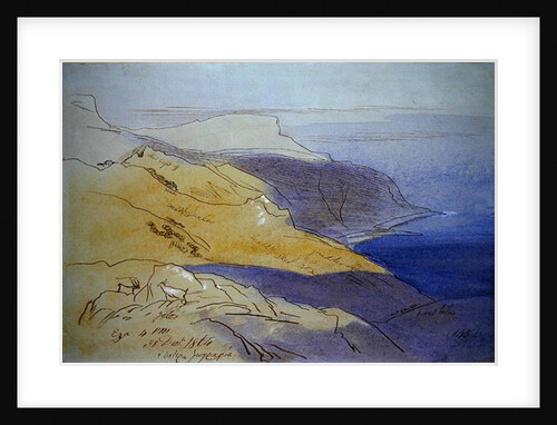 Coastal Landscape, Eza, 1864 by Edward Lear