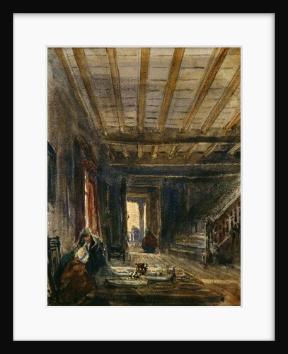 Interior with Figures at a Table by David Cox