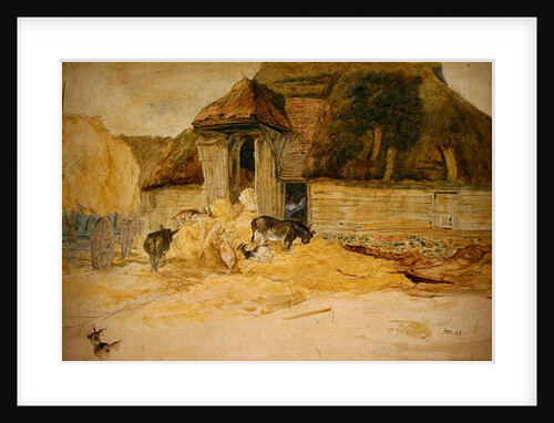Animals Before a Thatched Barn by James Ward