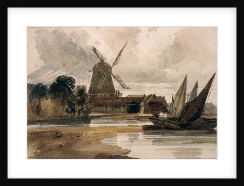A Smock Mill on the Thames by Peter de Wint