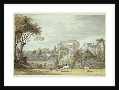 King John's Palace, Eltham - Retrieving a Kite, 1788 by Paul Sandby