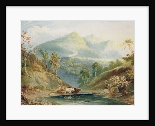 Extensive Landscape with Cattle Watering by Samuel Jackson