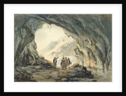 Travellers by a Cave by Julius Caesar Ibbetson