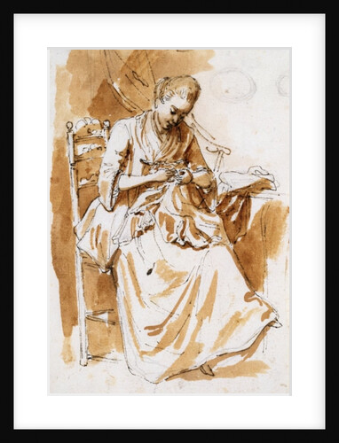 The Embroiderer by Etienne de Lavallee-Poussin