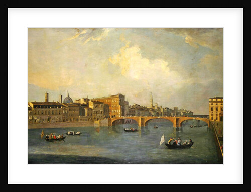 View of the Arno with Ponte Santa Trinita by Thomas Patch