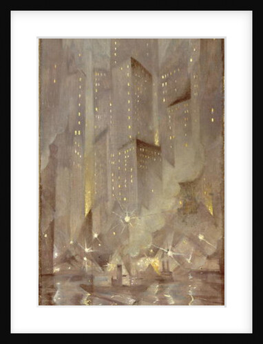 New York by Night, c.1922 by Christopher Richard Wynne Nevinson