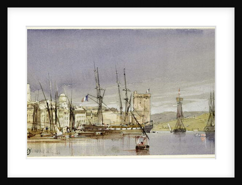 Marseilles, Shipping at Anchor and a Merchant Ship Becalmed, 1836 by William Callow