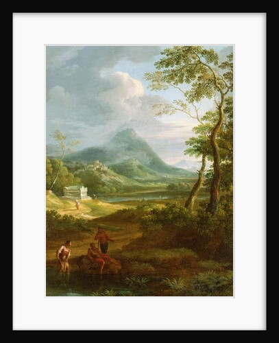 Figures in a classical landscape by Jan Frans van Bloemen