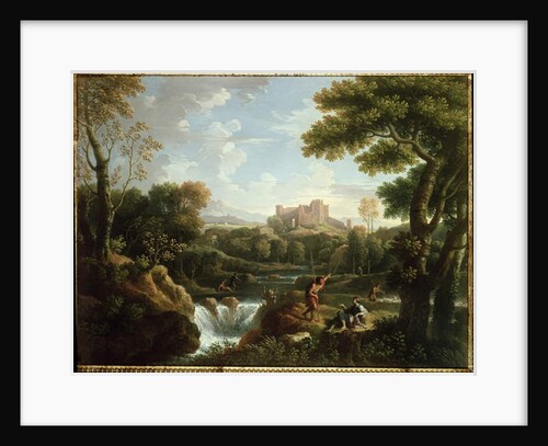 Arcadian landscape with shepherds by Jan Frans van Bloemen