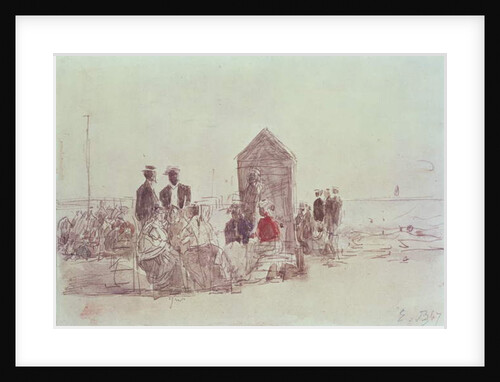 People on the beach at Deauville, 1867 by Eugene Louis Boudin