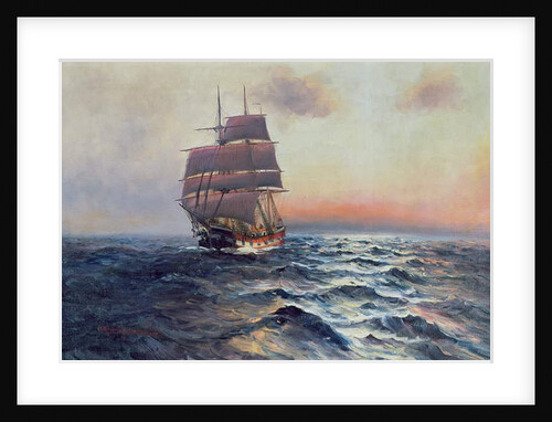 Sailing Ship at Sea, c.1910 by Alfred Serenius Jensen