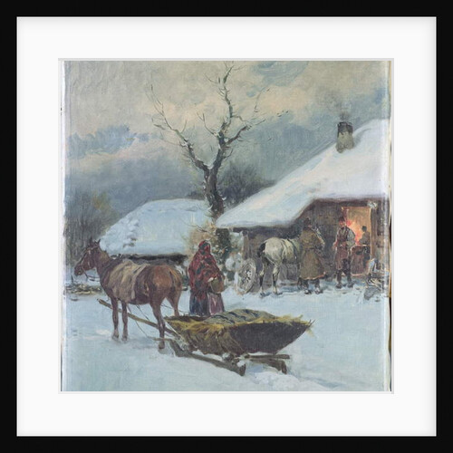Sleighs in Front of a House, 1930 by Adam Setkowicz