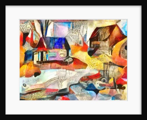 Blue and brown roofs, 2017 by Alex Caminker