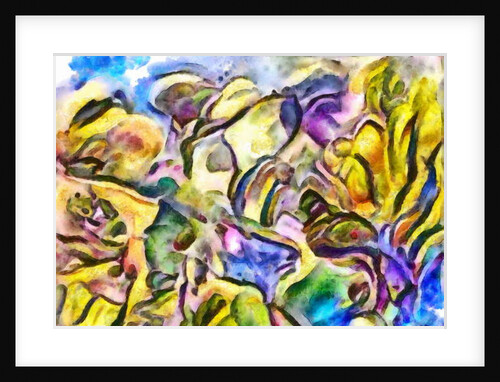 Forest landscape with river, 2017 by Alex Caminker