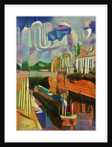 canal boat at trent lock - de chirico by Mark Gordon