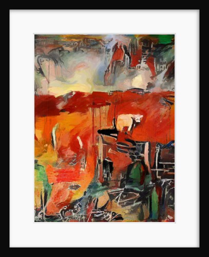 red landscape with cow by Mark Gordon