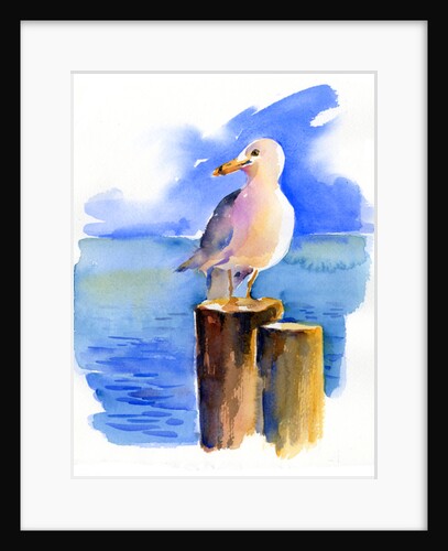 Seagull on dock, 2014, by John Keeling