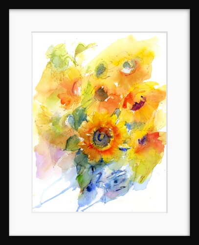 Sunflowers in vase, 2016 by John Keeling