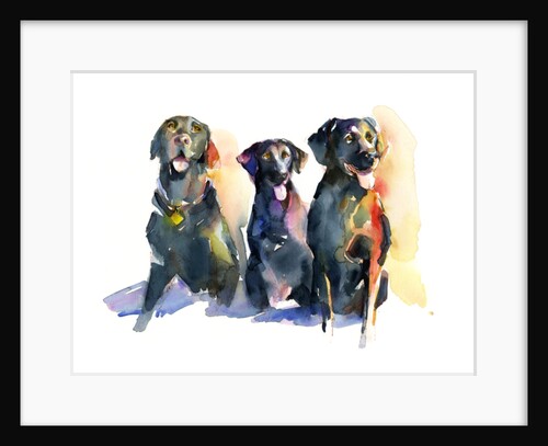 Three Black Labs, 2015 by John Keeling