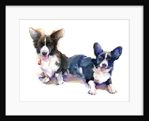 Two Corgis, 2015 by John Keeling