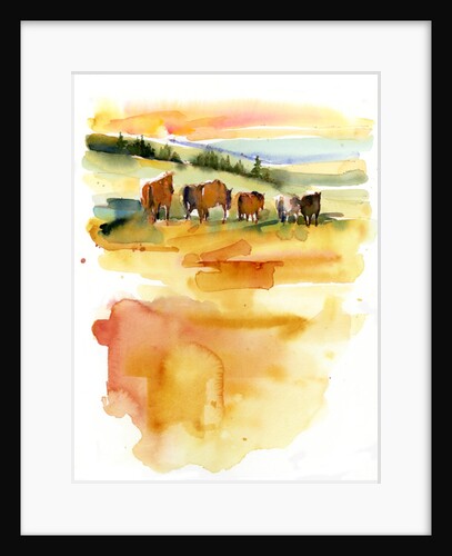 Horses at Sunset, 2015 by John Keeling