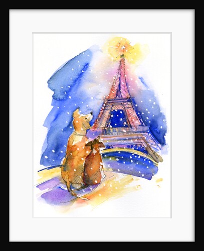 Dogs with Eiffel Tower, 2016 by John Keeling