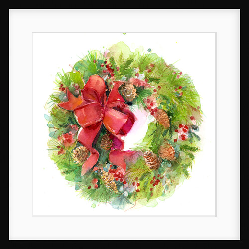 Christmas wreath with Red Bow, 2016 by John Keeling