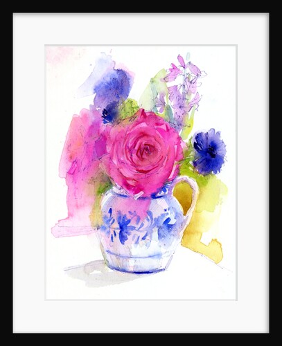 Rose and Cornflowers in Pitcher, 2017 by John Keeling