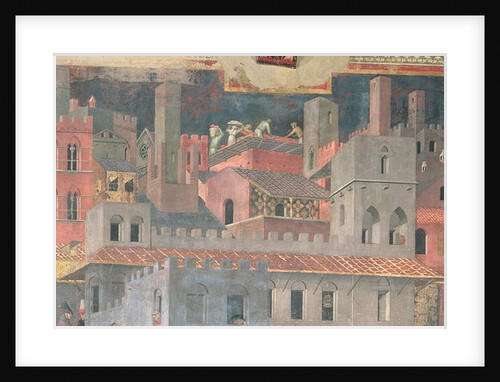 Detail of Good Government in the City,1338-40 by Ambrogio Lorenzetti