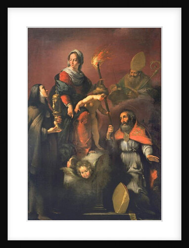 Madonna and Child with St. Clare, St. Ambrose and St. Erasmus by Bernardo Strozzi