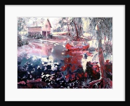 Elvaston boat house and lake, 2014 by Mary Smith