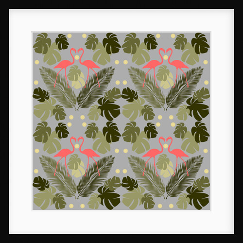 Flamingo and Palms, 2017 by Claire Huntley