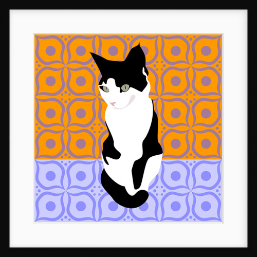 Cat on Moroccan Tiles, 2017 by Claire Huntley