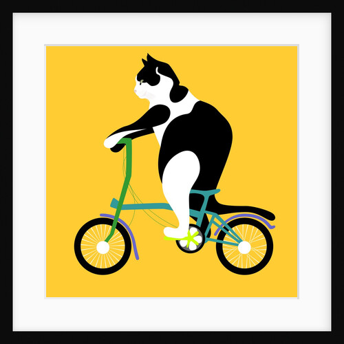 Cat on a Brompton Bike, 2017 by Claire Huntley