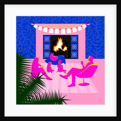Christmas by the fireplace, 2017 by Claire Huntley